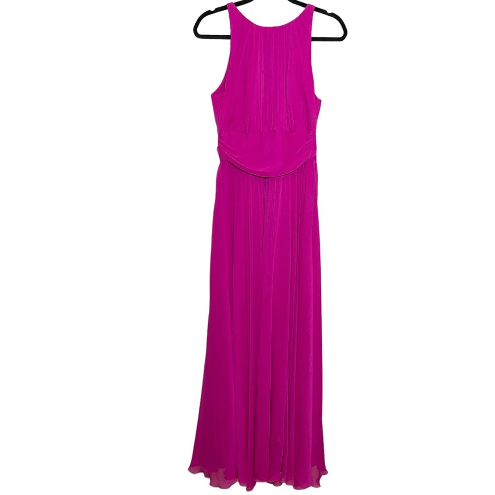 Badgley Mischka Gown size 10 Pink Crinkle Chiffon NWT